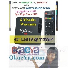 OkaeYa Android Smart TV Set Top Box With 2GB RAM/16GB ROM Quad Core processor, Wi-Fi Ultra HD 4K 1080P, Miracast, KODI & 6 Months Warranty